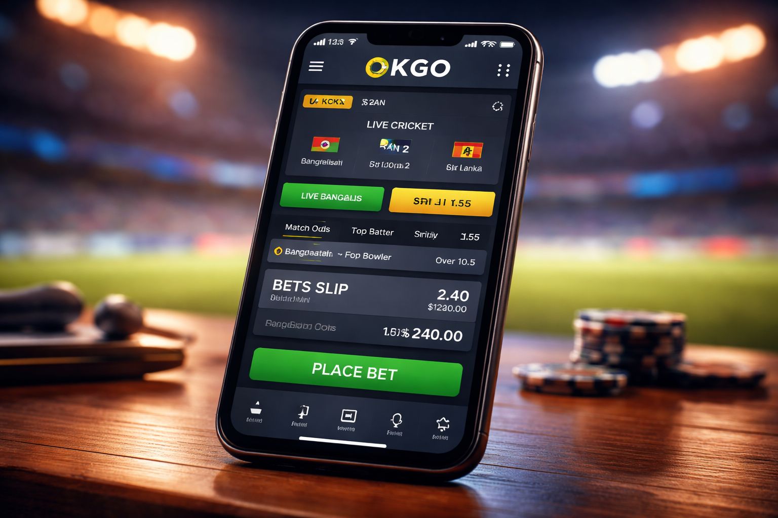 OKGO App download screen on mobile phone